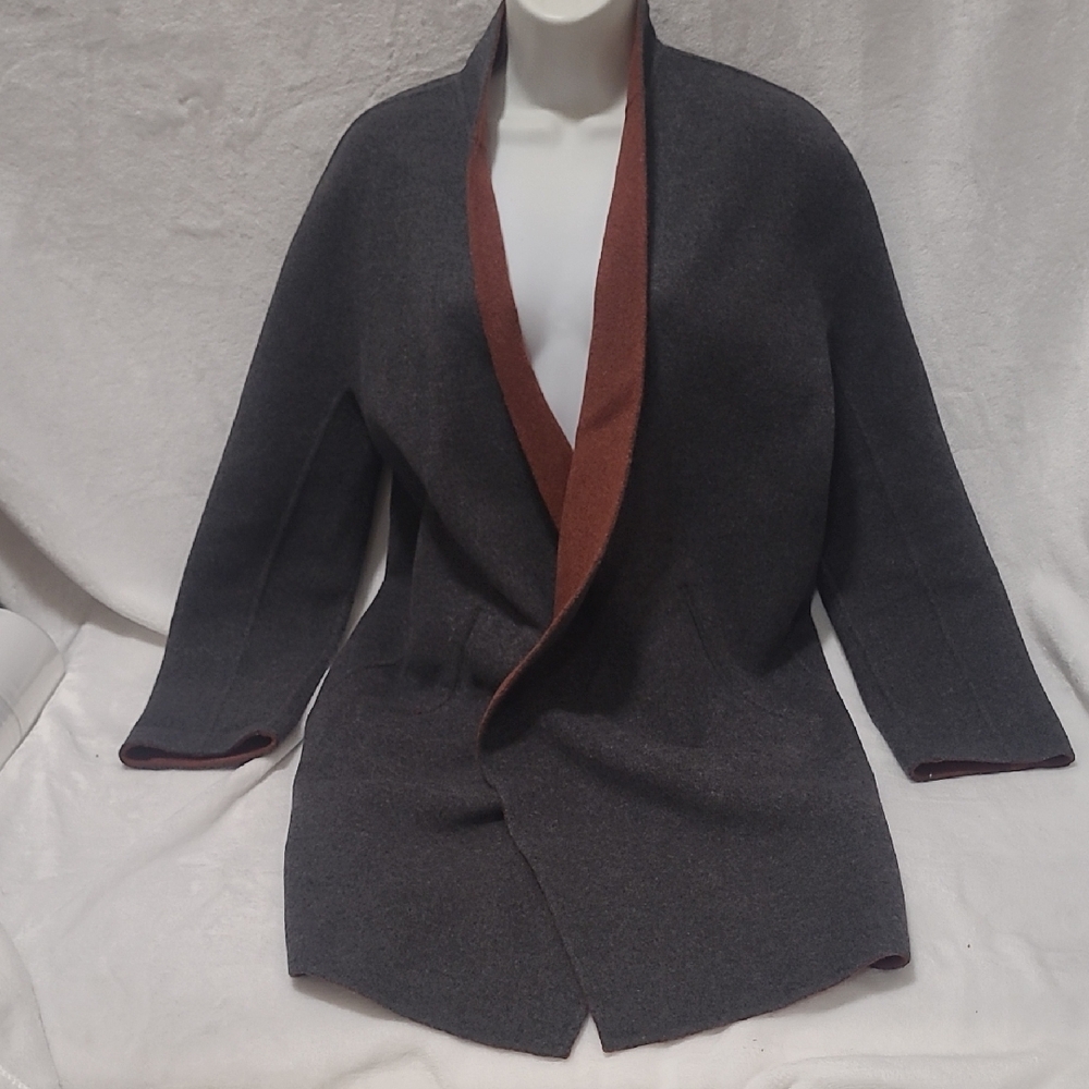 Rag & Bone Charcoal and Rust Women's Reversible Coat